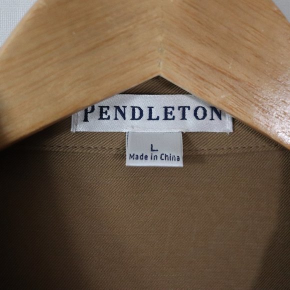 NWT pendleton tan tencel lyocell button up shirt L large womens blouse top NEW - Picture 9 of 11